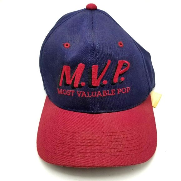 Most Valuable Pop Father's Day Grandfather  MVP Hat Cap Snapback Blue - Picture 1 of 7